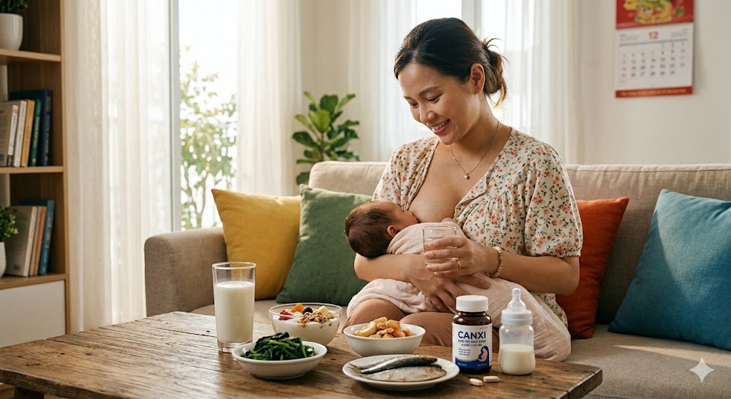 Lưu ý khi bổ sung canxi cho mẹ sau sinh