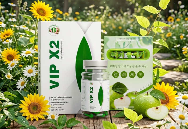 Thuốc giảm cân Tiến Hạnh Vip X2 hỗ trợ đốt mỡ, giảm thèm ăn, lấy lại vóc dáng thon gọn (Hộp 30 viên)