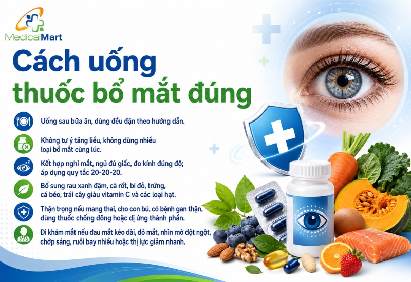 Cách uống thuốc bổ mắt đúng
