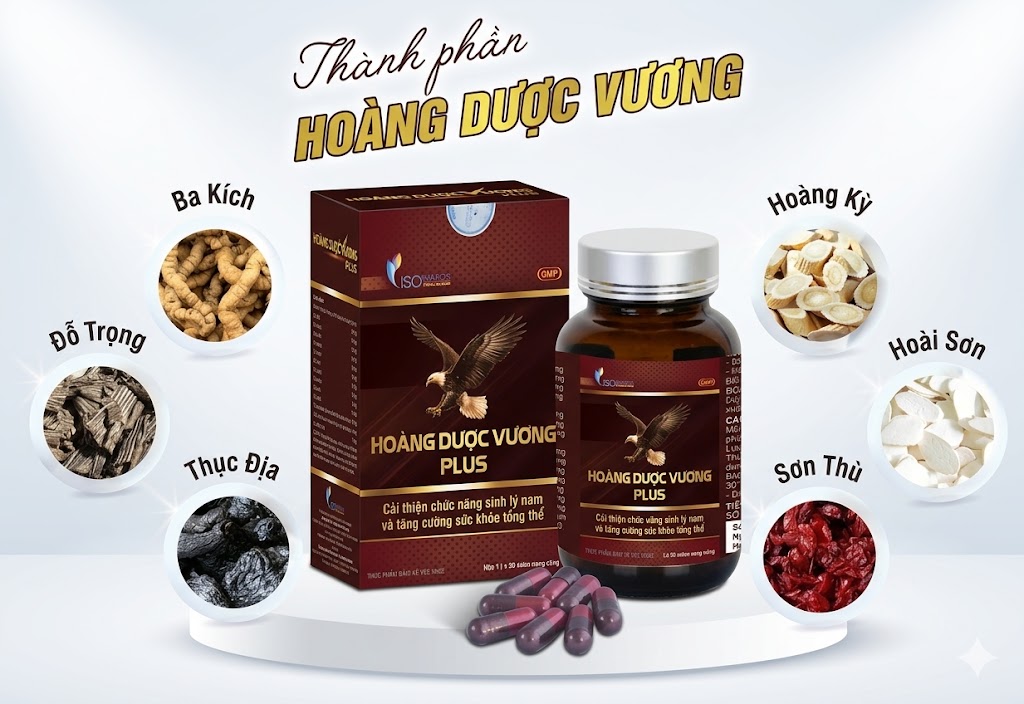 Viên uống Hoàng Dược Vương ISO Abipha bổ thận tráng dương, mạnh gân cốt, tăng cường sinh lực (Hộp 30 viên)