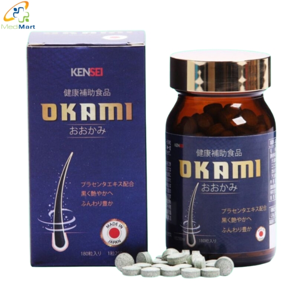Viên uống giúp tóc chắc khỏe Okami Hỗ trợ bổ sung keratin giúp nuôi dưỡng tóc từ bên trong (Lọ 180 viên) Vien-uong-giup-toc-chac-khoe-Okami-Ho-tro-bo-sung-keratin-giup-nuoi-duong-toc-tu-ben-trong-Lo-180-vien