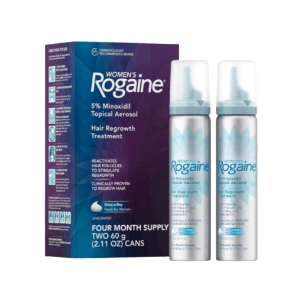 Thuốc mọc tóc dành cho nữ Minoxidil 5% Rogaine Foam giúp kích thích mọc tóc, hỗ trợ giảm rụng tóc (Hộp 2 chai x 60ml) Thuoc-moc-toc-danh-cho-nu-Minoxidil-5-Rogaine-Foam-giup-kich-thich-moc-toc-ho-tro-giam-rung-toc-Hop-2-chai-x-60ml