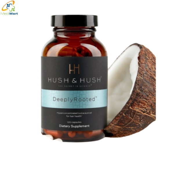 Viên uống Deeply Rooted Hush & Hush hỗ trợ giảm rụng tóc, kích thích mọc tóc và giúp tóc chắc khỏe (Hộp 120 viên) Vien-uong-Deeply-Rooted-Hush-Hush-ho-tro-giam-rung-toc-kich-thich-moc-toc-va-giup-toc-chac-khoe-Hop-120-vien