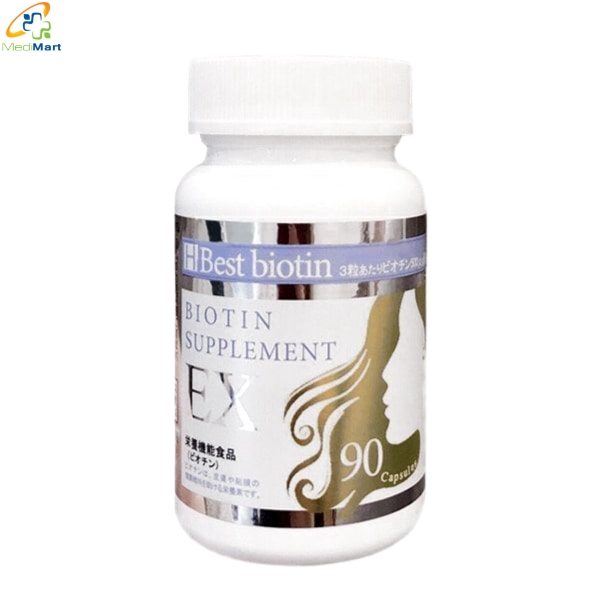 Viên uống Supplement EX Best Biotin hỗ trợ giảm rụng tóc, kích thích mọc tóc (Hộp 90 viên) Vien-uong-Supplement-EX-Best-Biotin-ho-tro-giam-rung-toc-kich-thich-moc-toc-Hop-90-vien