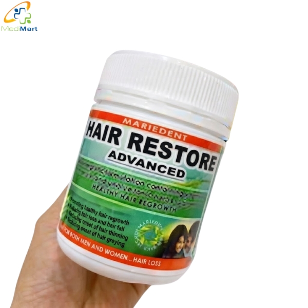 Viên uống mọc tóc Hair Restore Advanced Mariedent hỗ trợ giảm rụng tóc, kích thích mọc tóc (Hộp 60 viên) Vien-uong-moc-toc-Hair-Restore-Advanced-Mariedent-ho-tro-giam-rung-toc-kich-thich-moc-toc-Hop-60-vien