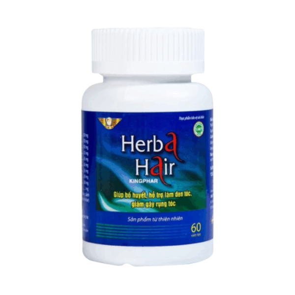 Viên uống Herba Hair Kingphar hỗ trợ dưỡng tóc, làm đen tóc, giảm gãy rụng (Hộp 60 viên) Vien-uong-Herba-Hair-Kingphar-ho-tro-duong-toc-lam-den-toc-giam-gay-rung-Hop-60-vien