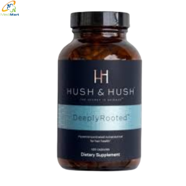 Viên uống Deeply Rooted Hush & Hush hỗ trợ giảm rụng tóc, kích thích mọc tóc và giúp tóc chắc khỏe (Hộp 120 viên) Vien-uong-Deeply-Rooted-Hush-Hush-ho-tro-giam-rung-toc-kich-thich-moc-toc-va-giup-toc-chac-khoe-Hop-120-vien