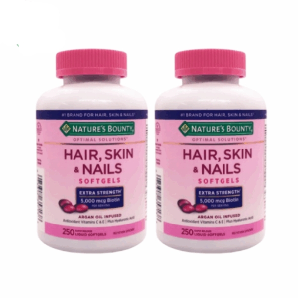 Viên uống Hair, Skin & Nails Nature's Bounty hỗ trợ nuôi dưỡng da sáng khỏe, tóc chắc khoẻ, móng cứng cáp và bổ sung vitamin, khoáng chất cho cơ thể (Hộp 250 viên) Vien-uong-Hair-Skin-Nails-Natures-Bounty-ho-tro-nuoi-duong-da-sang-khoe-toc-chac-khoe-mong-cung-cap-va-bo-sung-vitamin-khoang-chat-cho-co-the-hop-250-vien