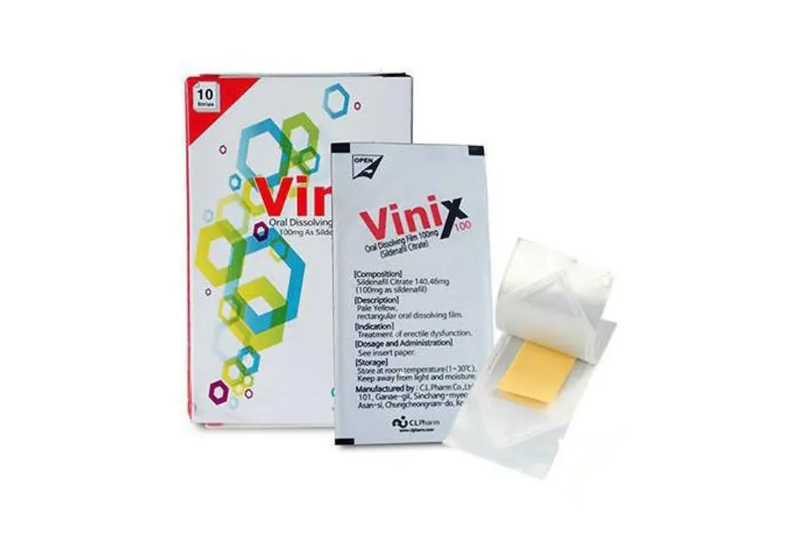 Tem ngậm Vinix 100 điều trị rối loạn cương dương ở nam giới (Hộp 10 phim)