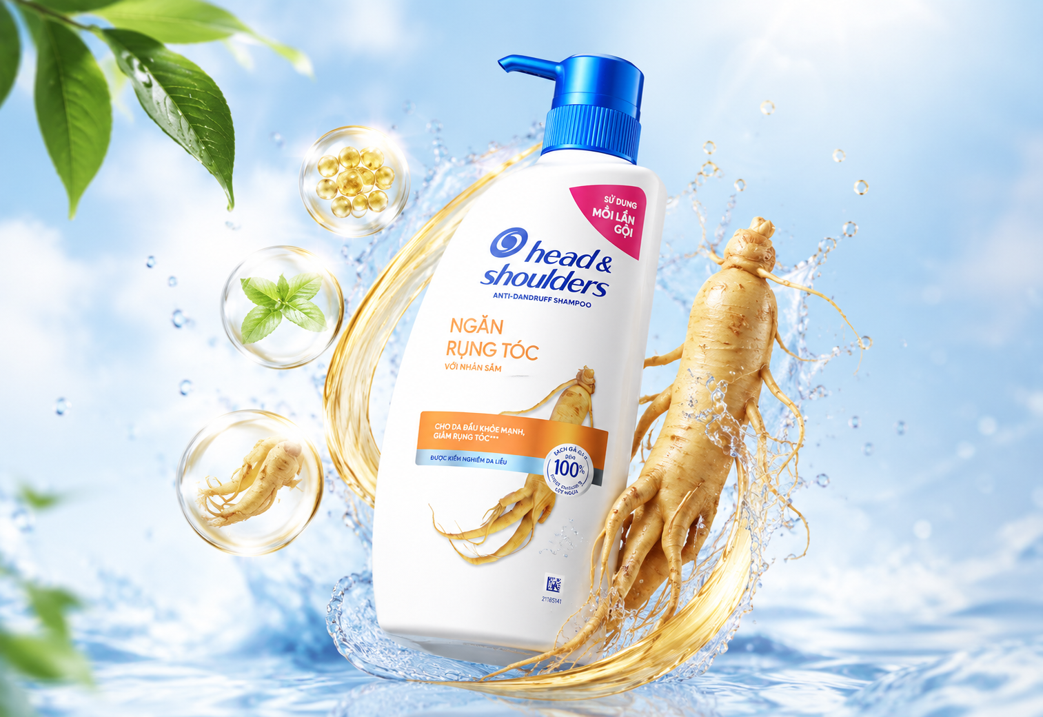 Dầu gội Anti HairFall Head & Shoulders làm sạch gàu, dưỡng da đầu giảm gãy rụng 625ml
