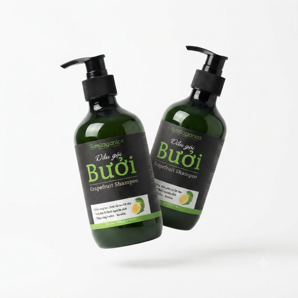 Dầu gội bưởi Milaganics đánh bay gàu ngứa, ngăn ngừa rụng tóc, kích thích mọc tóc mới chai 280ml Dầu gội bưởi Milaganics đánh bay gàu ngứa, ngăn ngừa rụng tóc, kích thích mọc tóc mới chai 280ml