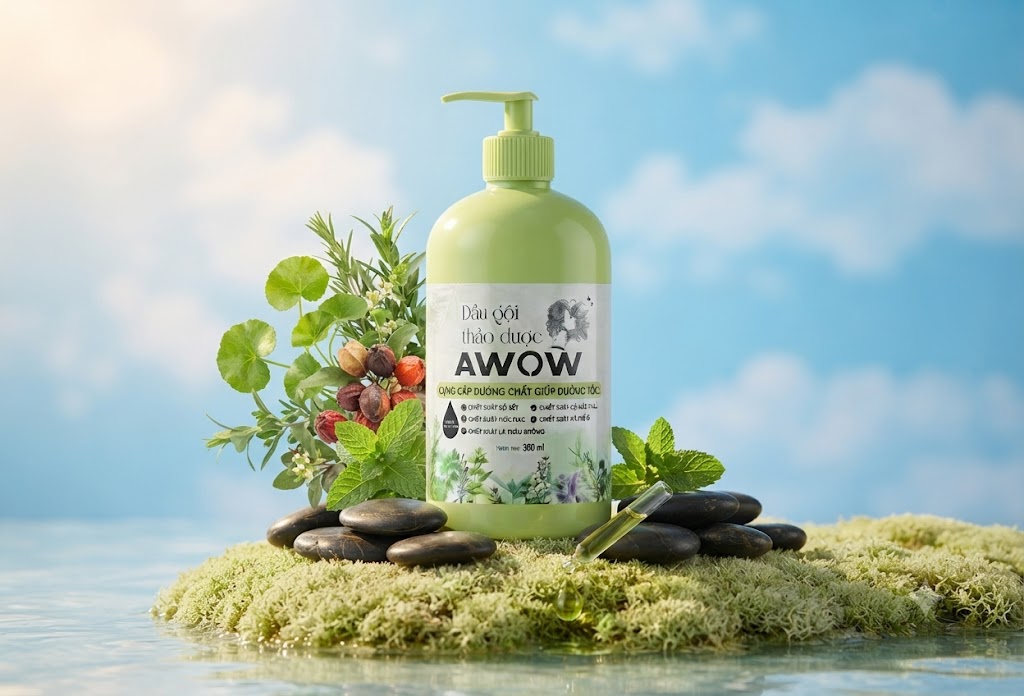 Dầu gội thảo dược Awow giảm rụng tóc, giảm gàu hiệu quả 300ml