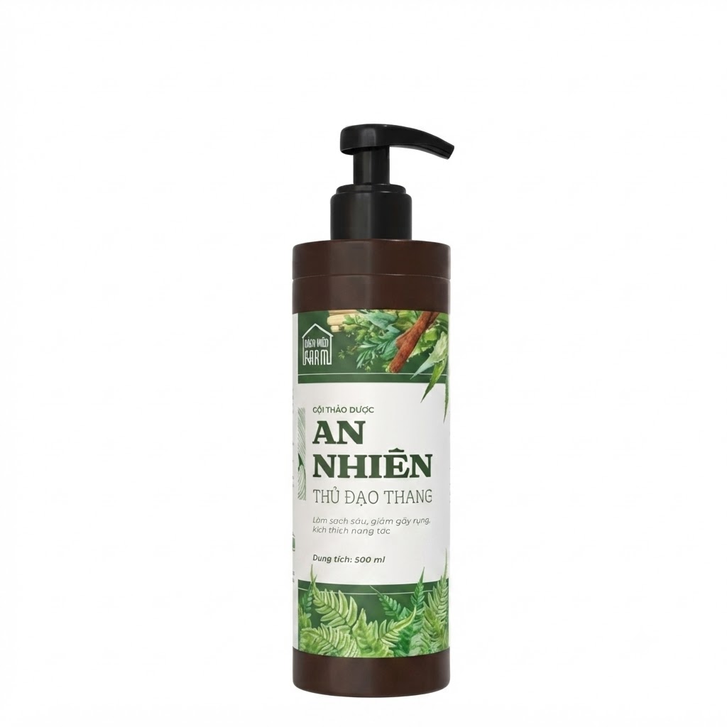 Dầu gội thảo dược Thủ Đạo Thang An Nhiên làm sạch sâu, giảm gãy rụng, kích thích mọc tóc chai 300ml Dầu gội thảo dược Thủ Đạo Thang An Nhiên làm sạch sâu, giảm gãy rụng, kích thích mọc tóc chai 300ml