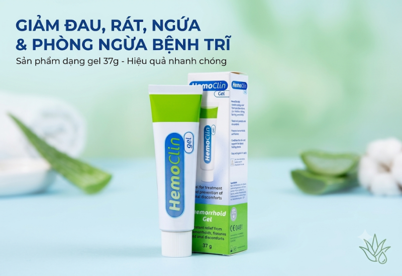 Gel bôi trĩ Hemoclin giảm đau rát, ngứa và phòng ngừa bệnh trĩ (Tuýp 37g)