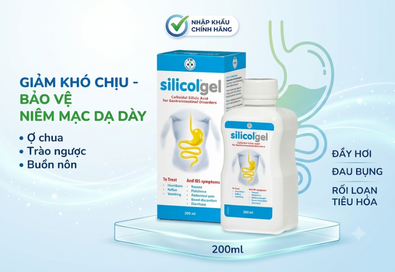 Gel tiêu hóa Silicol Gel giảm khó chịu và bảo vệ niêm mạc dạ dày (Chai 200ml)