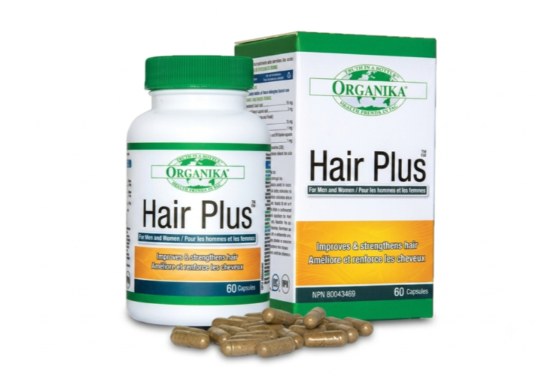 Viên uống mọc tóc Organika Hair Plus giúp giảm gãy rụng, nuôi dưỡng nang tóc và kích thích mọc tóc. 