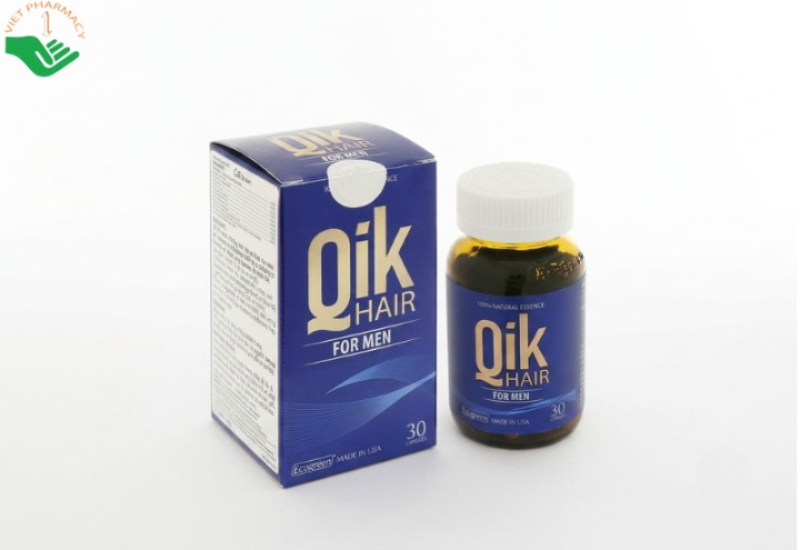 Viên uống mọc tóc Qik Hair For Men bảo vệ da đầu, giảm rụng tóc và kích thích mọc tóc.