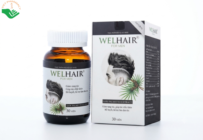 Viên uống mọc tóc Welhair For Men giảm rụng tóc, hạn chế hư tổn và giúp tóc chắc khỏe.