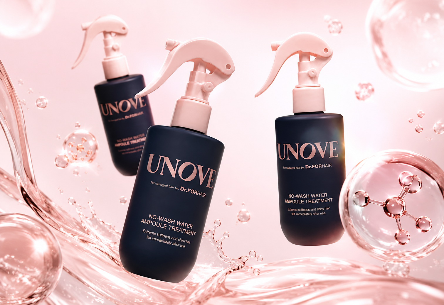 Xịt dưỡng Water Ampoule Treatment Unove chống nhiệt dưỡng và phục hồi tóc hư tổn chai 200ml