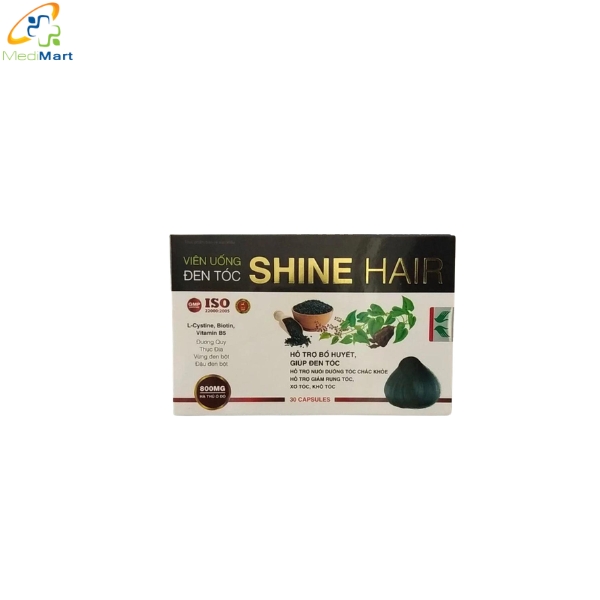 Viên uống đen tóc Shine Hair hỗ trợ giảm rụng tóc, kích thích mọc tóc (Hộp 30 viên) Vien-uong-den-toc-Shine-Hair-ho-tro-giam-rung-toc-kich-thich-moc-toc-Hop-30-vien