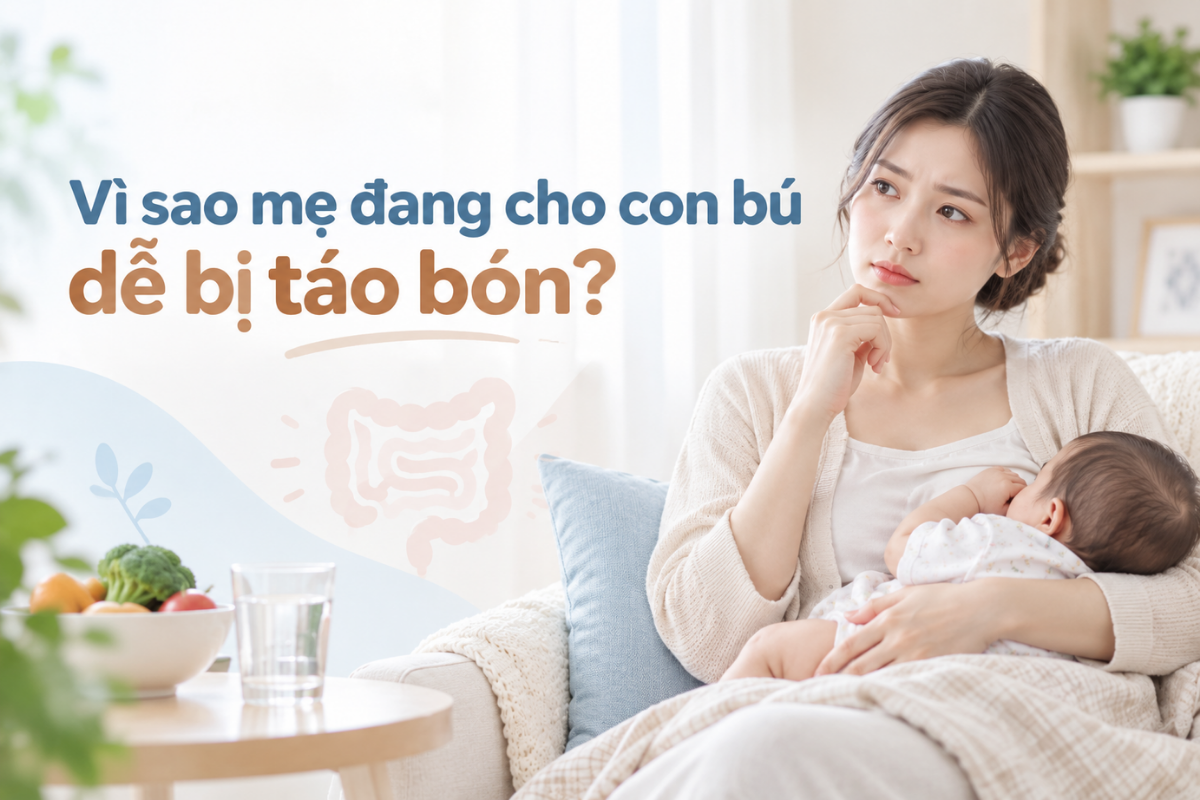 Thiếu nước, ít chất xơ và ít vận động là những yếu tố thường góp phần gây táo bón sau sinh